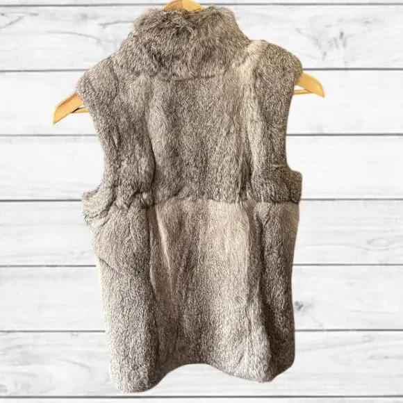 106. MK Michael Kors Real Rabbit Fur Vest Size XS - Picture 2 of 5